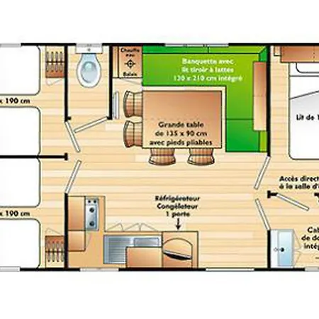 Mobil-home Climatisé - 6 Pers. - Api-1-52-2228 Saint-Maime